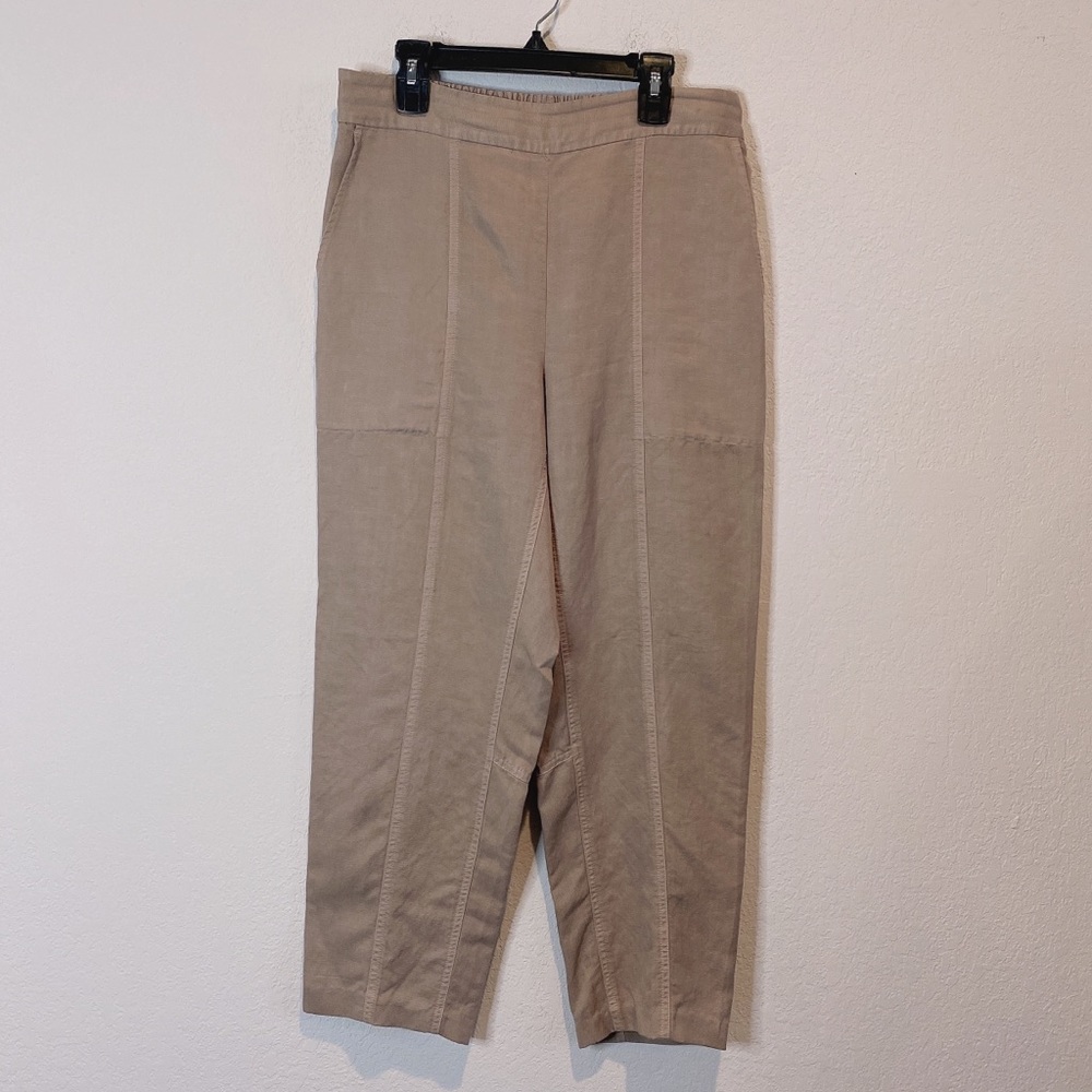 Eileen Fisher Tencel Lyocell Linen Wide Leg Comfy Pants Lightweight Size SP